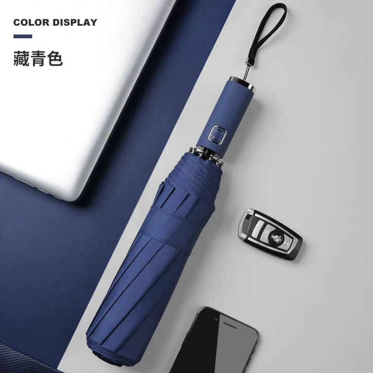High quality Custom auto open 3 folding umbrella with logo print for promotion OEM,第 1 张图片