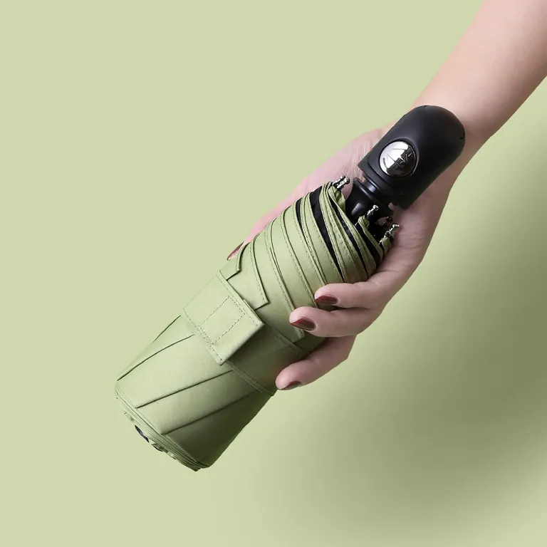 Lotus 2022 21 Inch 8 Ribs 5 Fold MINI Automatic UV Umbrella,第 1 张图片