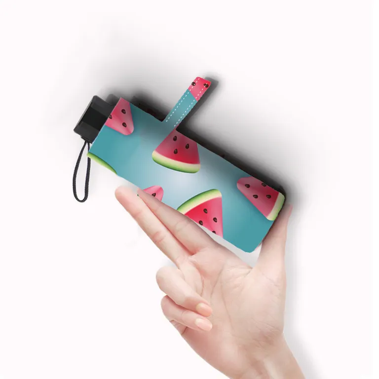 Lotus Mini Colorful Sunny Style Fabric Pattern Plastic Handle Folding Umbrella in outdoor، الصورة 1