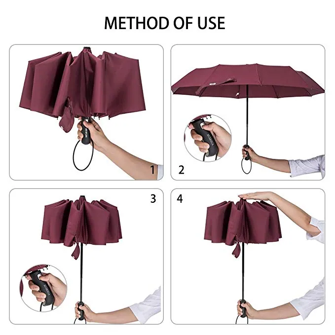 top quality auto open and auto close folding umbrella and windproof umbrella for rain and sun umbrella on sale, detail 3