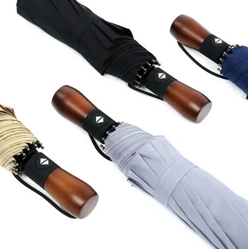 Promotion custom compact automatic 3 folding umbrella, detail 4