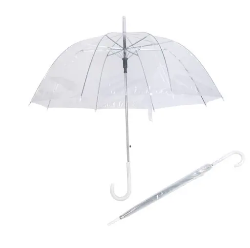 Promotional Auto Open Transparent Cheapest Clear Straight Umbrella, detail 5