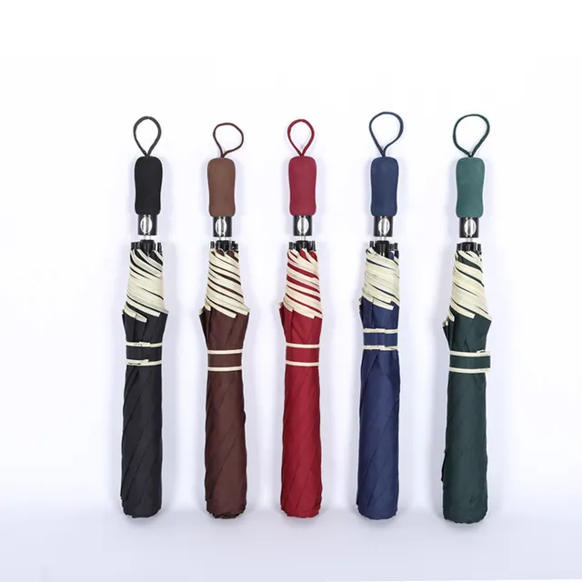 High quality Auto open 2 fold umbrella with logo print golf umbrella,细节图 3