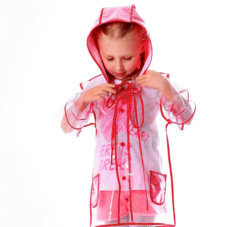 Wholesale high quality new design Transparent Kids Safety Rainbow point Raincoat، صورة تفصيلية 2