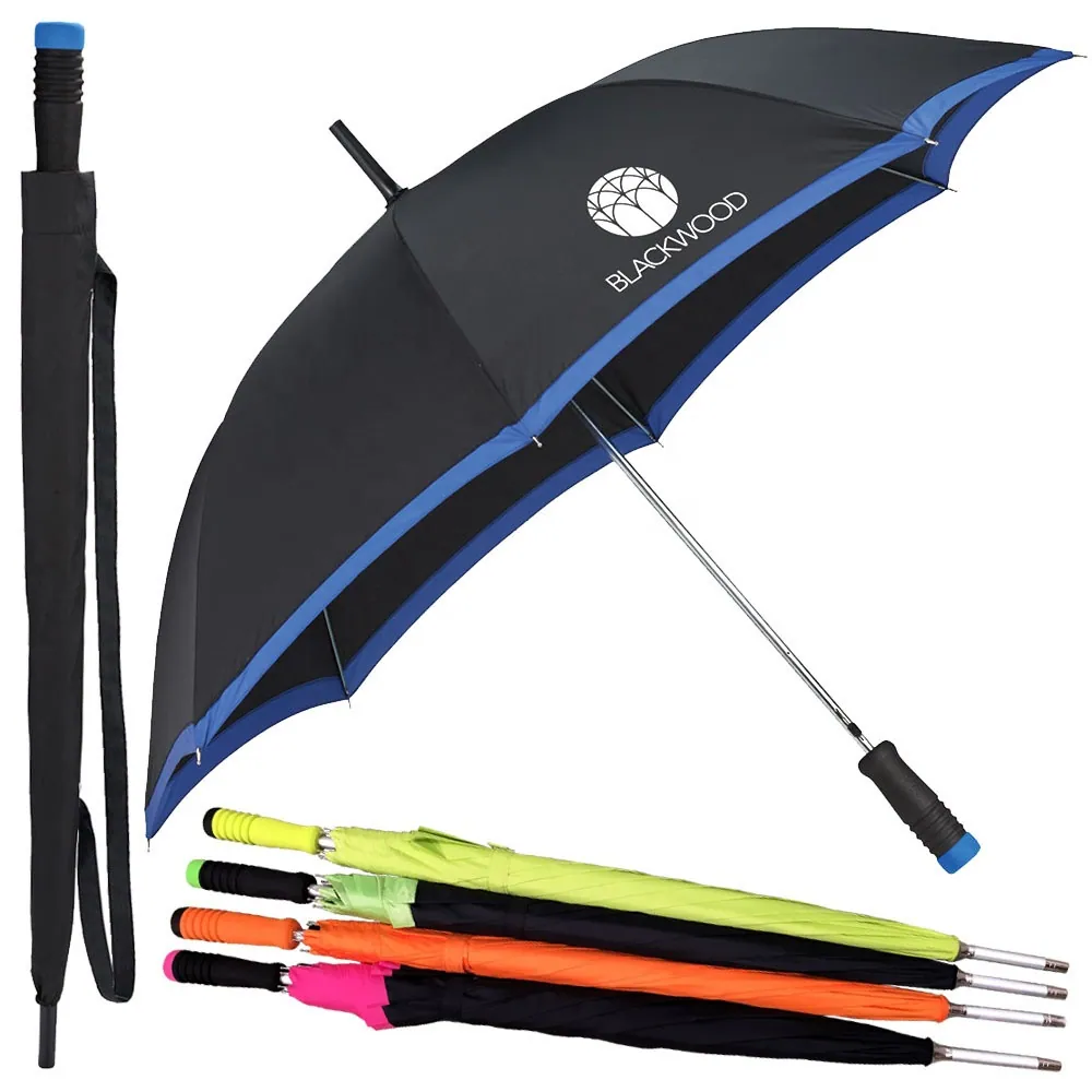 Aluminum Shaft Light Golf Advertising Promotion Match Color Handle Straight Umbrella, detail 2