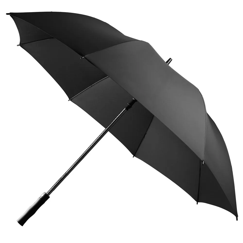 Chinese Factory 60 Inch Windproof Extra Large Waterproof 8 Ribs Automatic Open Golf Stick Black Umbrella, detail 1