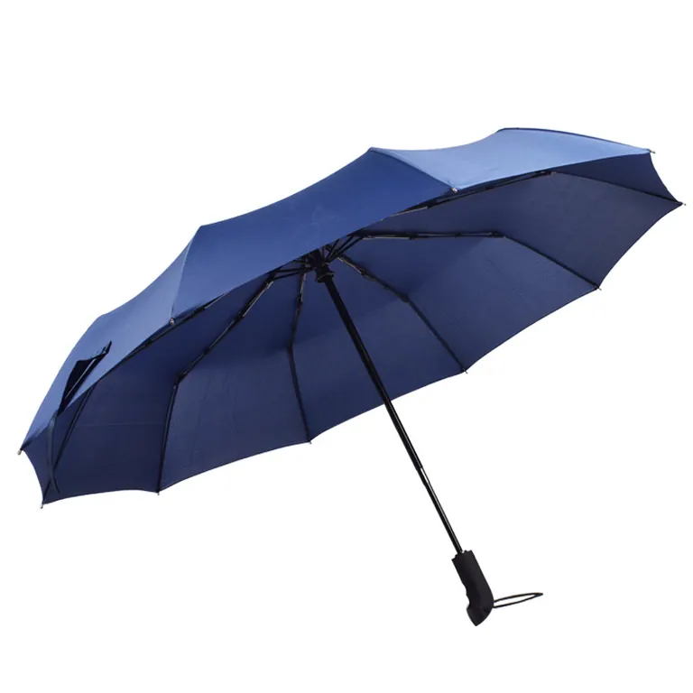 High quality custom pongee fabric 3fold umbrella promotional rain umbrella purple,细节图 1