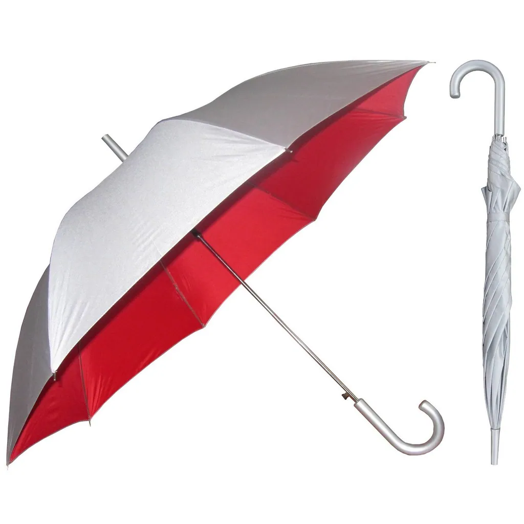 Silver Coating Fabric Promotion Advertising Sunproof Stick Umbrella, detail 1