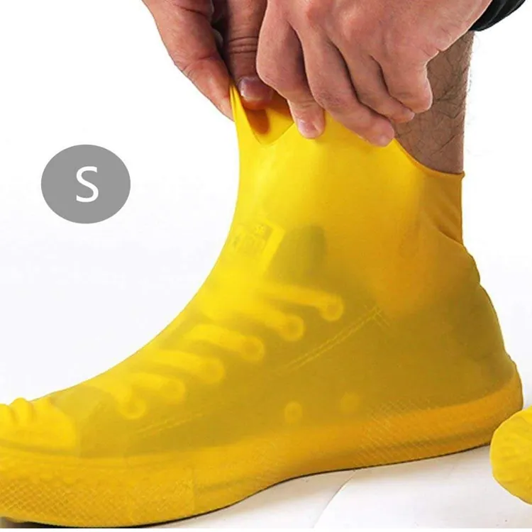 High quality PVC Outdoor rainy waterproof shoes cover rain anti-slip thick wear-resistant silicone adult children rain boots, détail 4