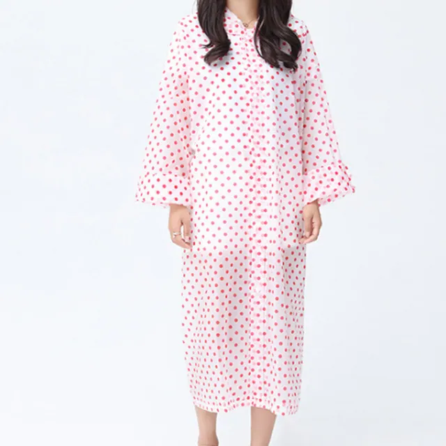 Wholesale high quality Pink dot waterproof Outdoor travel mountaineering non-disposable raincoat thickened adult EVA raincoat، الصورة 1