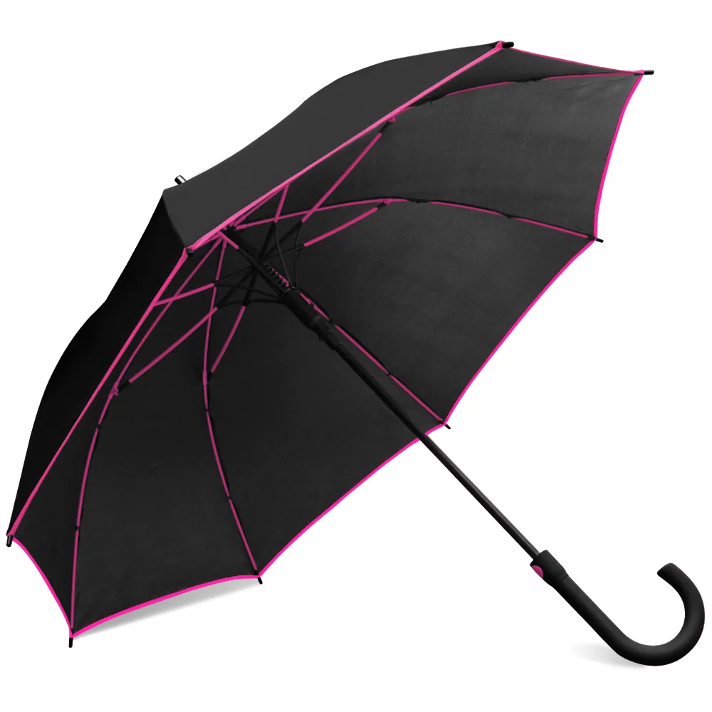 30inch Auto Open Match Color Fiberglass Windproof Frame Plastic Rubber Hanlde Golf Umbrella, detail 5