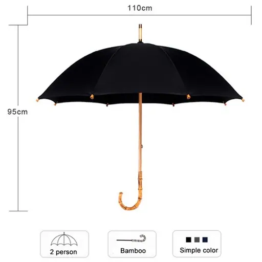 Chinese factory manual, launched in old style with J shape, Japanese, bamboo handle, straight umbrella, detail 3