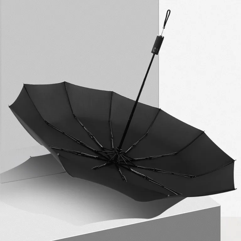 High quality Custom auto open 3 folding umbrella with logo print for promotion,细节图 4