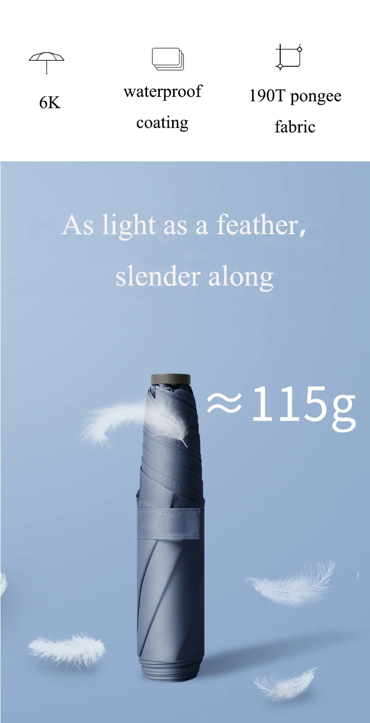Super Light Design Frosted Handle pencil Umbrella In Summer، صورة تفصيلية 2