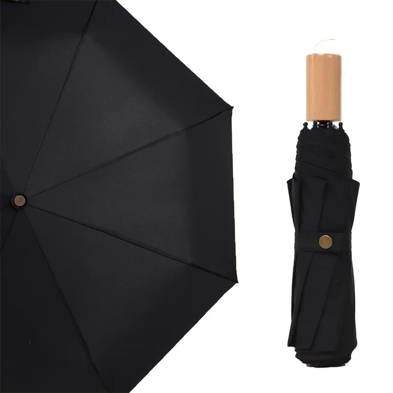 custom pongee fabric 3fold umbrella promotional rain umbrella wholesale，第 1 张图片