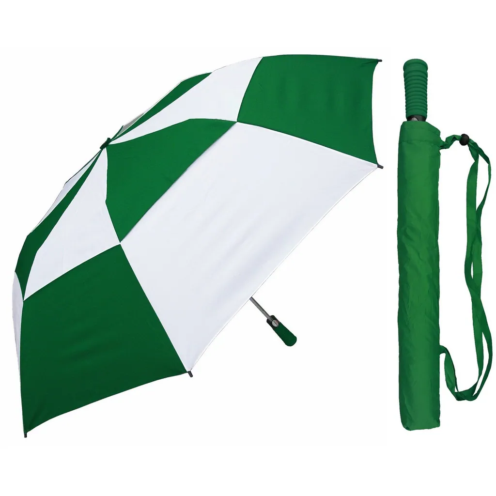 2 Fold Double Layer Canopy Golf Promotion Umbrella With Pouch, detail 4