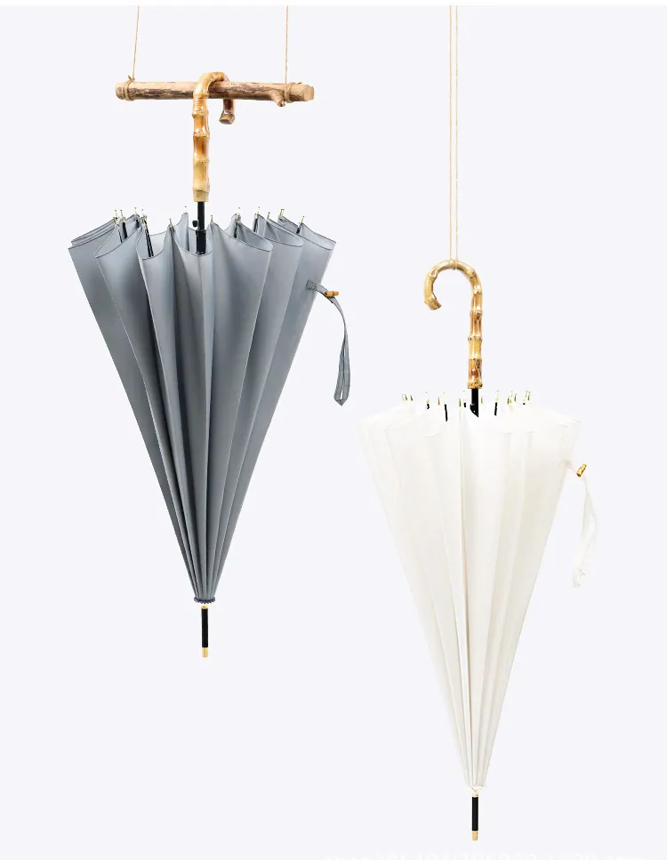 High Quality Windproof Umbrella with Bamboo Handle Umbrella Custom Logo Design Print Umbrella, imagen 1