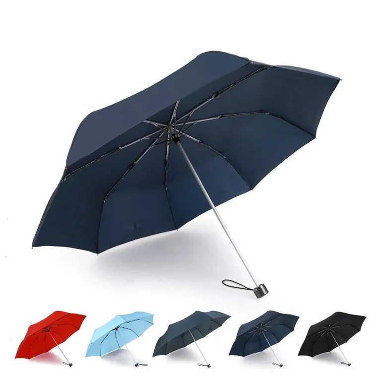Wholesale cheapest one dollar 3 fold manual open umbrella custom logo, image 1