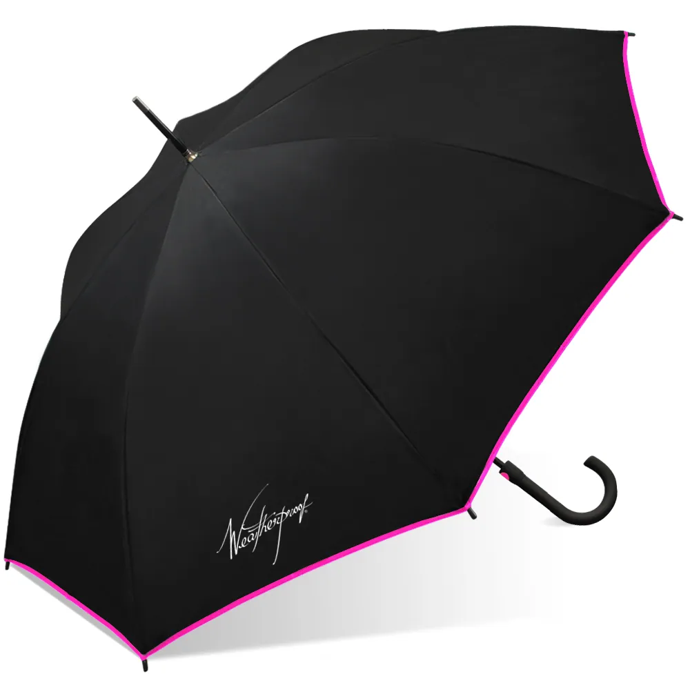 30inch Auto Open Match Color Fiberglass Windproof Frame Plastic Rubber Hanlde Golf Umbrella, detail 1