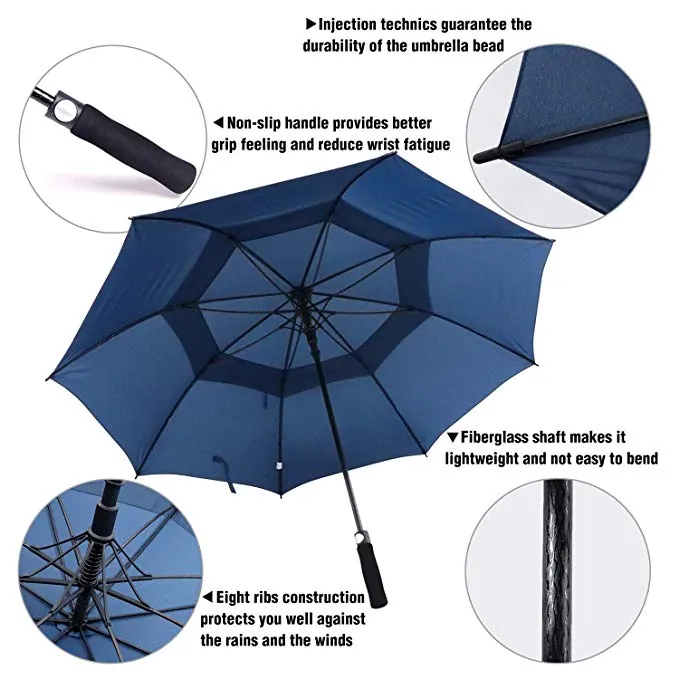 Top Quality Large Size 60 Inch Cheap Custom Logo Print Golf Umbrella for Family, detail 2