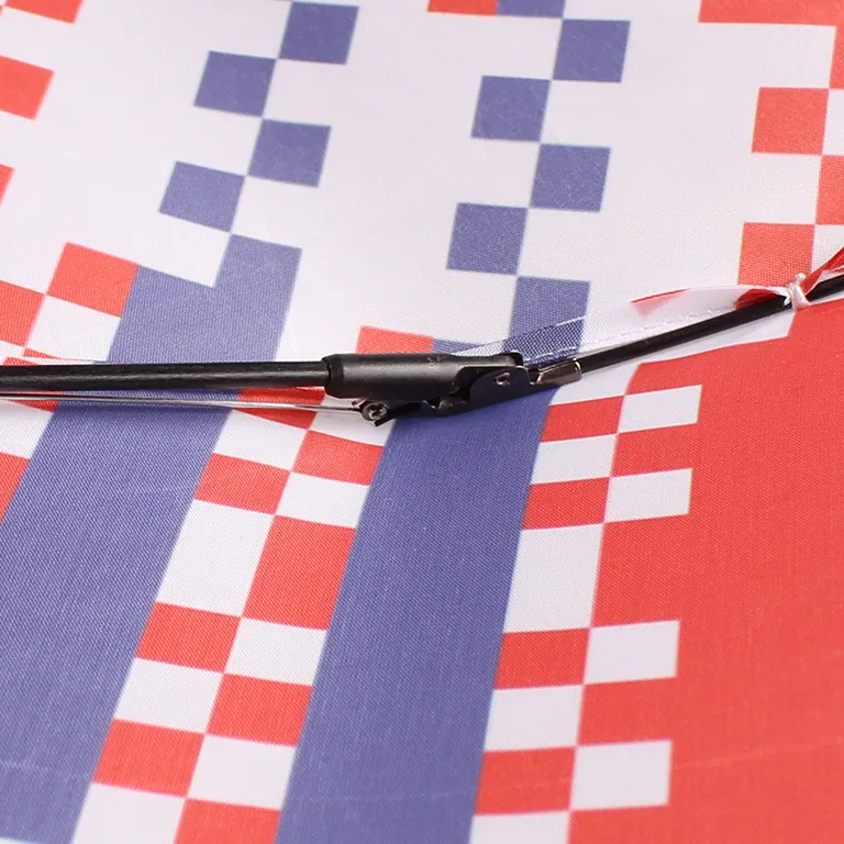 21Inch Chinese Style Woven Red And Blue Print Design Full Open High Quality Fold Umbrella, detail 5