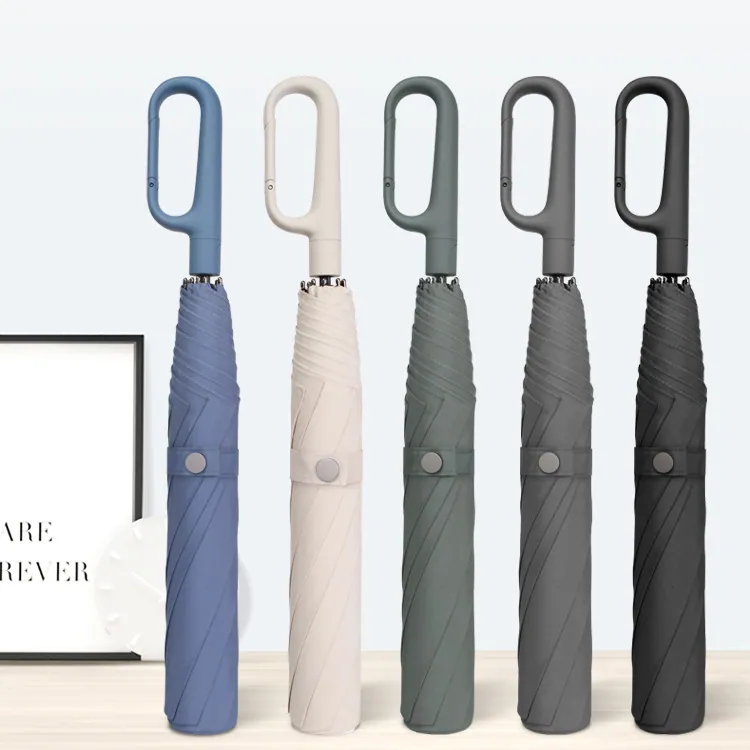 O shaped Handle Auto Open folding umbrella,第 1 张图片