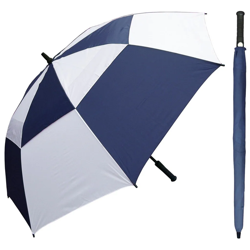 Large golf umbrella with rubber handle, EVA button, rainproof, silver, detail 2