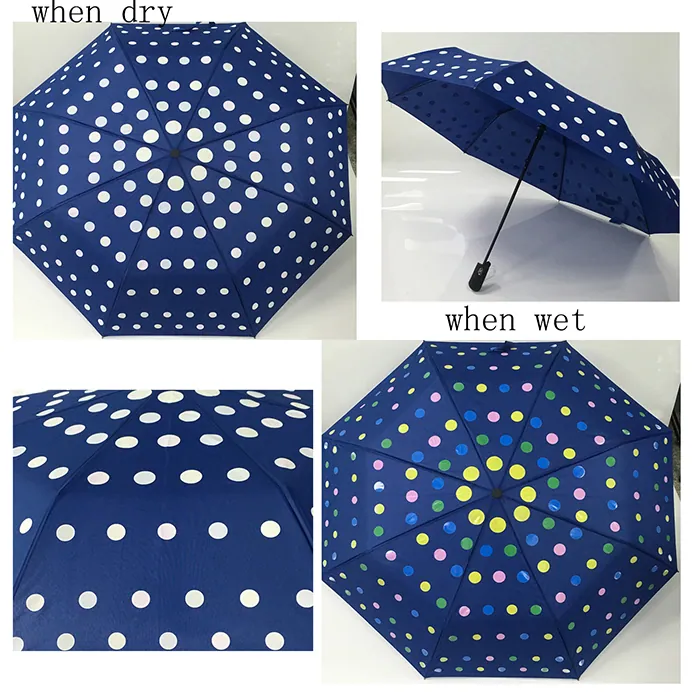 21inch*8k Waterchange Color Fabric Auto Open And Closed Fold Gift Umbrella, detail 4