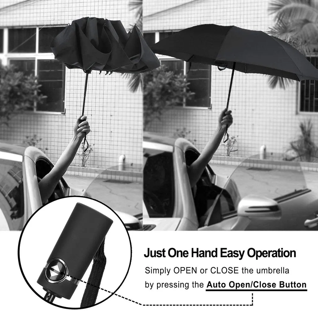 Fully Auto Open and Close Windproof umbrella，细节图 4
