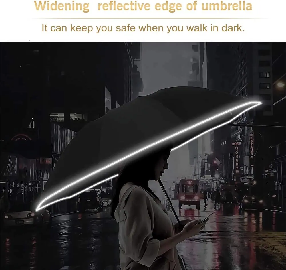Upside-down Umbrella with Reflective Strip，细节图 1