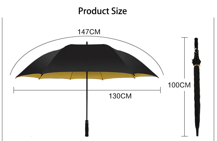 LOTUS Stock Fiberglass Automatic Golf Double-layer Umbrella Oversize Straight Umbrella for Advertising Umbrella، صورة تفصيلية 5