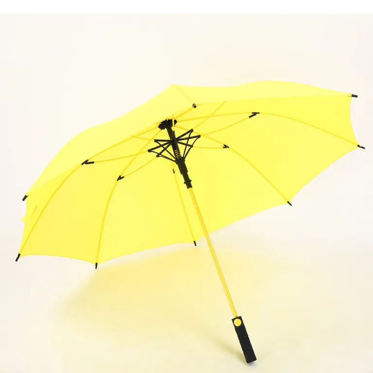Wholesale Straight auto umbrella Logo Printed 8rib windproof straight umbrella yellow, image 1