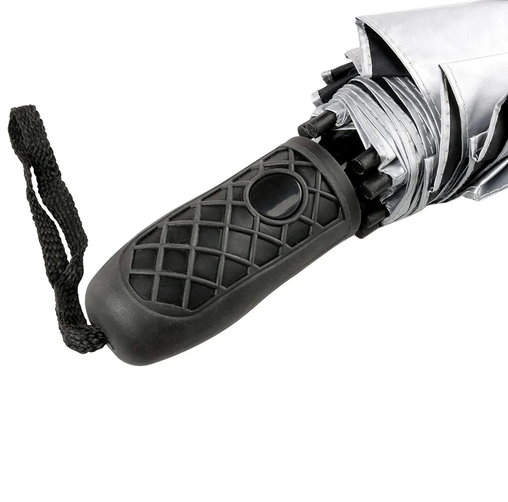 Hot Sales 46" UV Protection Vented Canopy 2 Fold Golf Umbrella with Auto Open Telescopic Fiberglass Shaft, detail 3