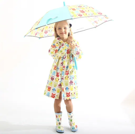 Lotus Nordic Style Cute Owl Cartoon Reflective Sunshade Automatic Children's Umbrella in Rainy Day، صورة تفصيلية 7
