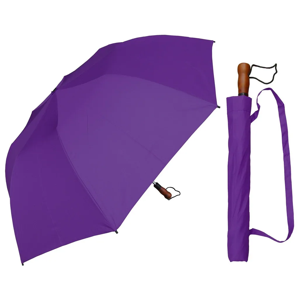 27Inch 2 Fold Golf Wooden Handle Large Size Fold Umbrella, detail 3