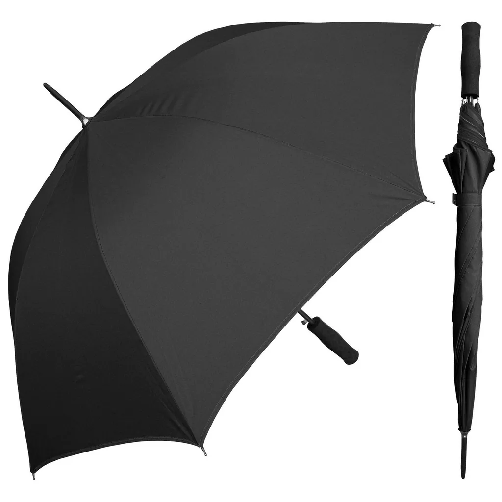 Race EVA Handle Edge Black Windproof Black Metal Frame Golf Umbrella,细节图 3