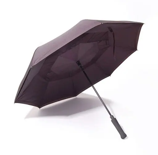 Creative High Quality Double Layers Long Handle Reverse Inverted Golf Umbrella, detail 2
