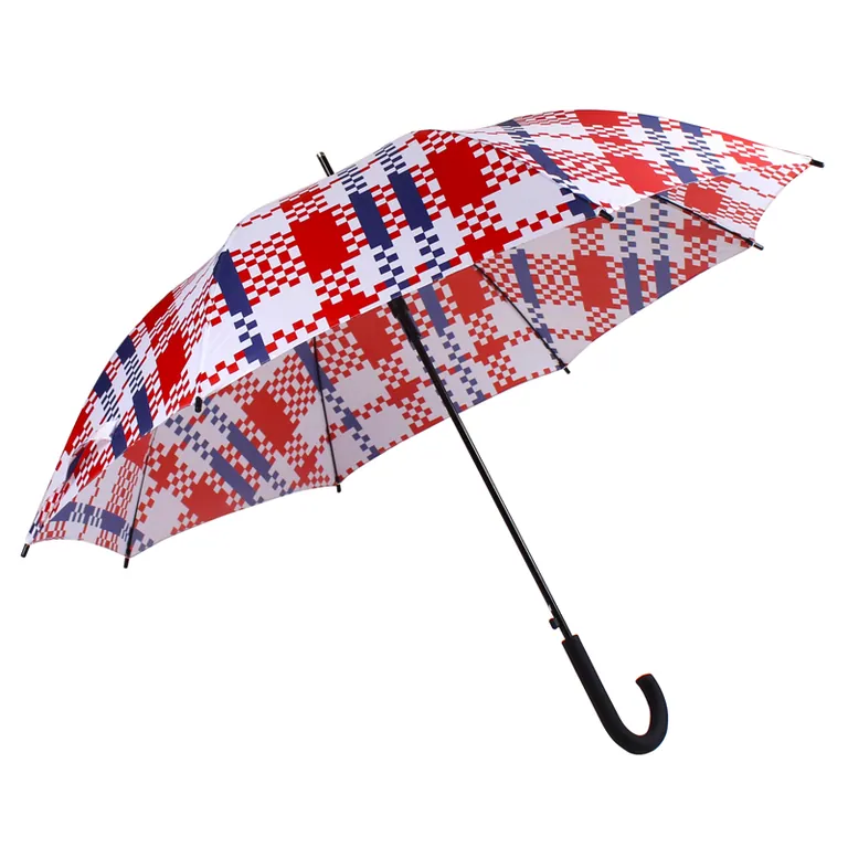 New Design Fashion Custom Print HH-S700 Auto Open Windproof Straight Umbrella, image 1
