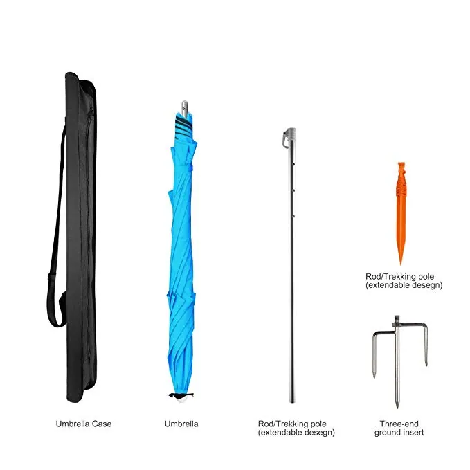 1.8m Outdoor Fishing Camping Folding Waterproof Sunscreen Umbrella Beach Rest Angling Universal Anti UV Sunshade Umbrella Awning، صورة تفصيلية 6