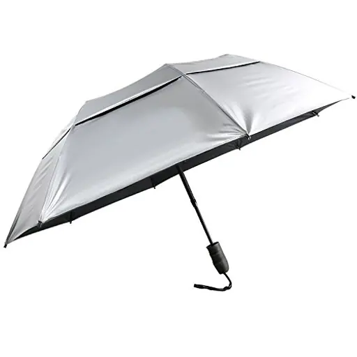 Hot Sales 46" UV Protection Vented Canopy 2 Fold Golf Umbrella with Auto Open Telescopic Fiberglass Shaft, image 1