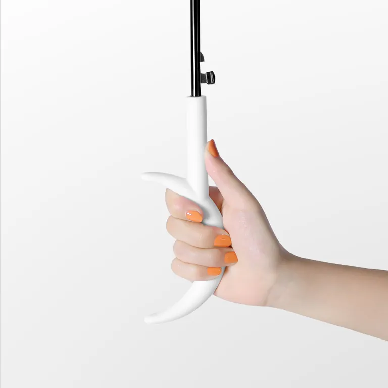 Cheapest Disposable automatic colorful Moon Handle Straight POE transparent Clear Umbrella,细节图 3
