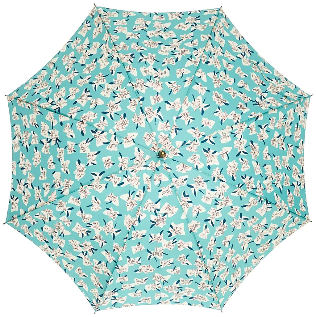 23Inch*8k Flower Print Waterproof Windproof Frame Wooden Shaft Lady Umbrella, detail 1