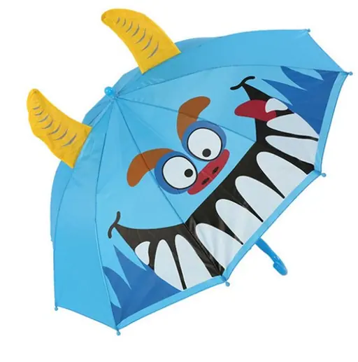 Creative Auto Open Cute Cartoon Animal Shape Long Handle Kids Umbrellas, detail 7