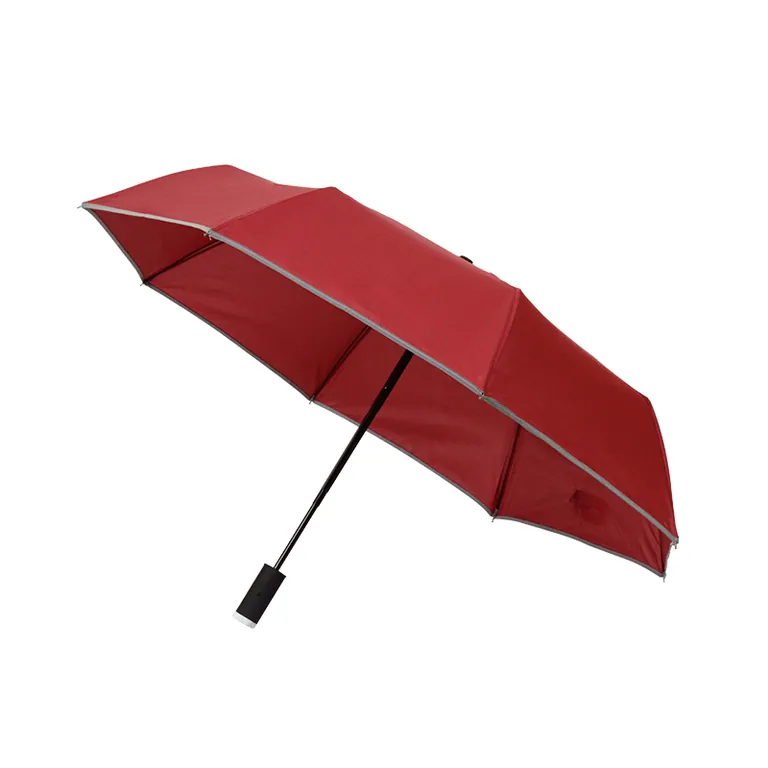 High quality business gift creative LED auto open and close folding flashlight rain umbrella, image 1