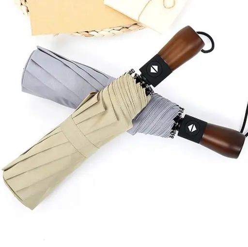 Promotion custom compact automatic 3 folding umbrella, image 1