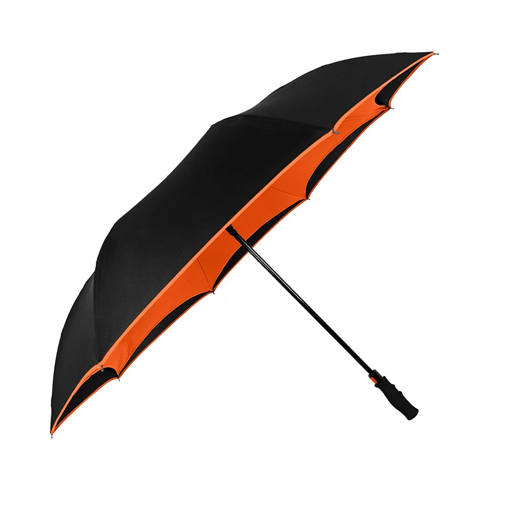 Hot sales automatic open reverse umbrella 2 layers fabric windproof reversed umbrella for car، صورة تفصيلية 1