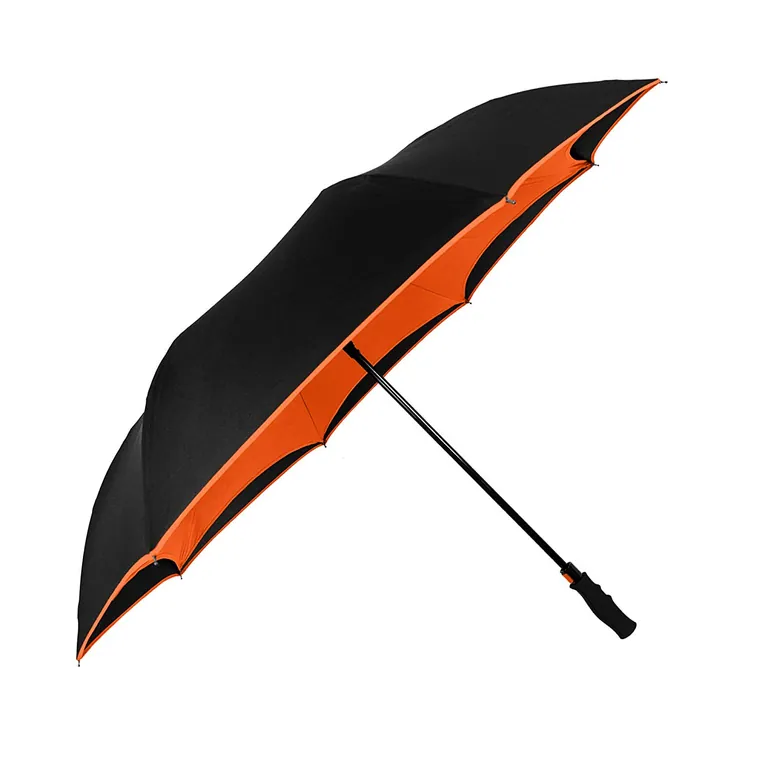 Hot sales automatic open reverse umbrella 2 layers fabric windproof reversed umbrella for car، الصورة 1