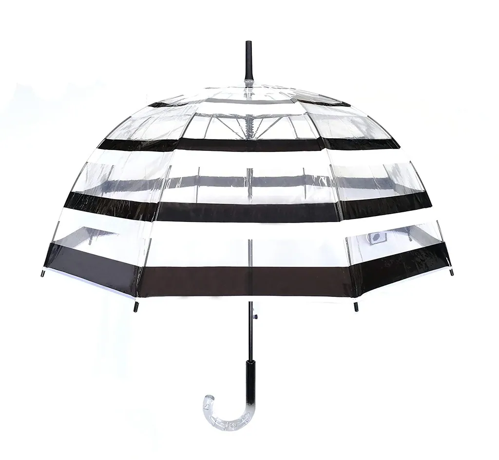 Wholesale High End POE 19 Inch 8 Ribs Clear Auto Open Stick Bubble Umbrella, detail 1