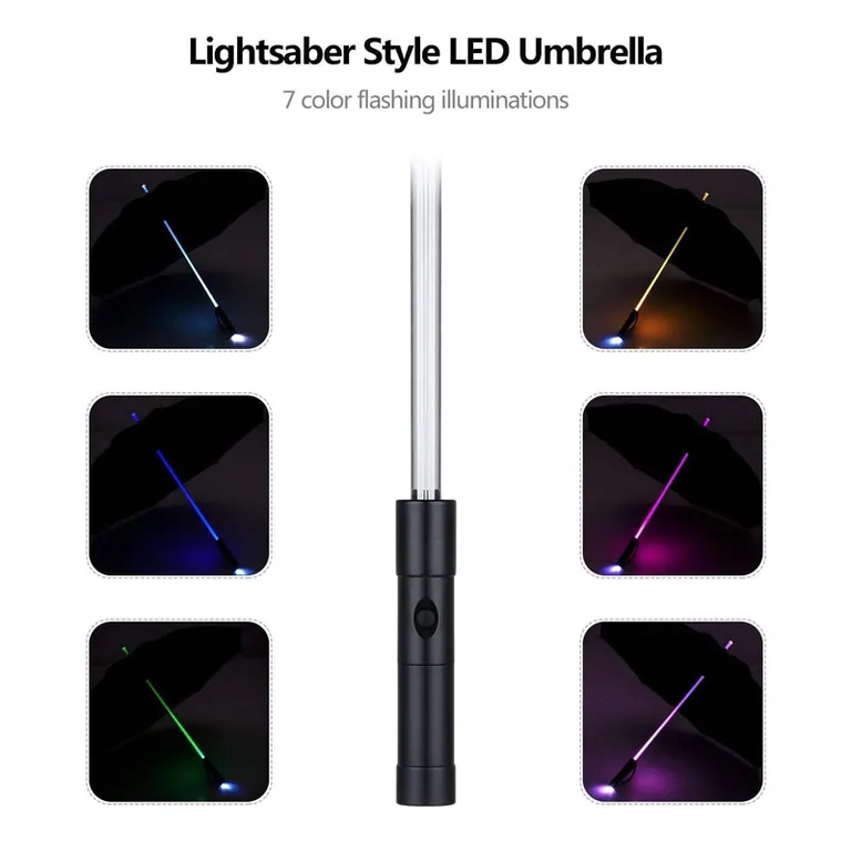 LED Umbrella with Light Torch، صورة تفصيلية 3