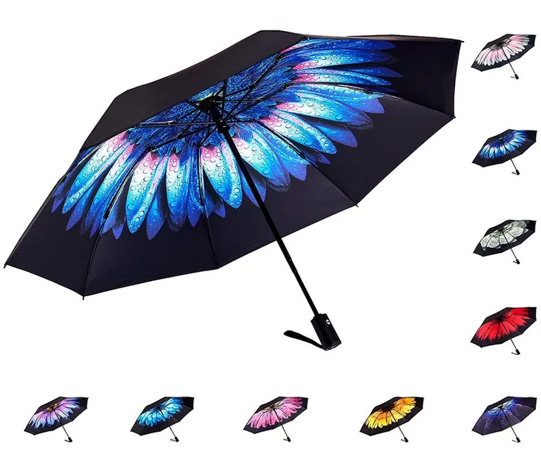 All weather outdoor auto open and close travel rain folding umbrella, image 1